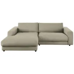 Ecksofa in Flachgewebe Hellgr&uuml;n 190/270 cm