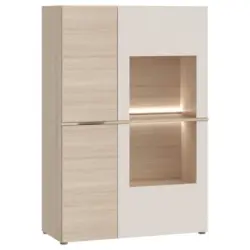 Vitrine in Eichefarben, Sandfarben