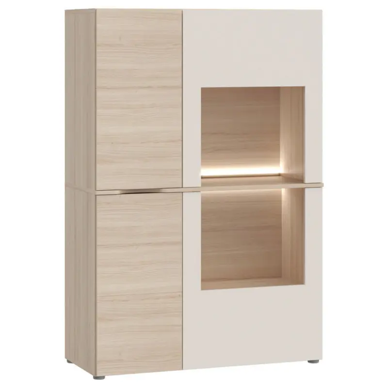 Vitrine in Eichefarben, Sandfarben