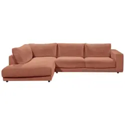 Ecksofa in Cord Rostfarben 224/325 cm
