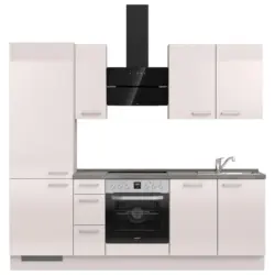 K&uuml;chenleerblock 240 cm in Schieferfarben, Hellgrau