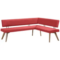 Eckbank 220/190 cm in Rot, Wildeiche