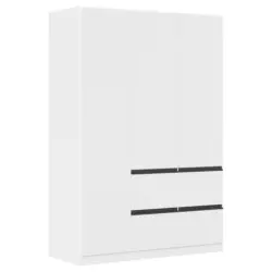 Kleiderschrank in Wei&szlig;, Dunkelgrau