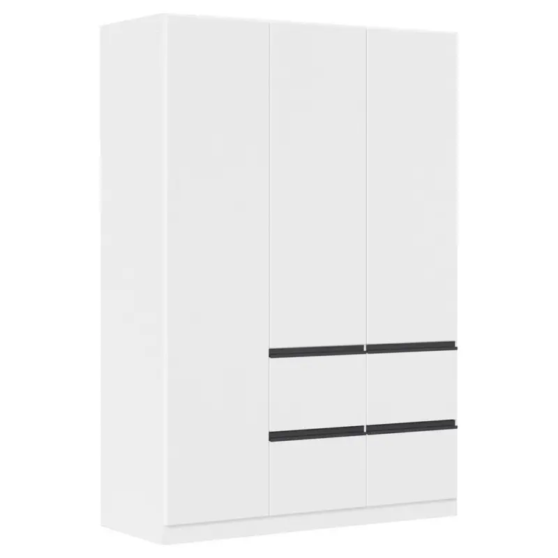 Kleiderschrank in Wei&szlig;, Dunkelgrau