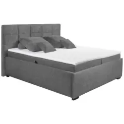 Polsterbett Matratze, Bettkasten, Topper Graphitfarben 180/200 cm