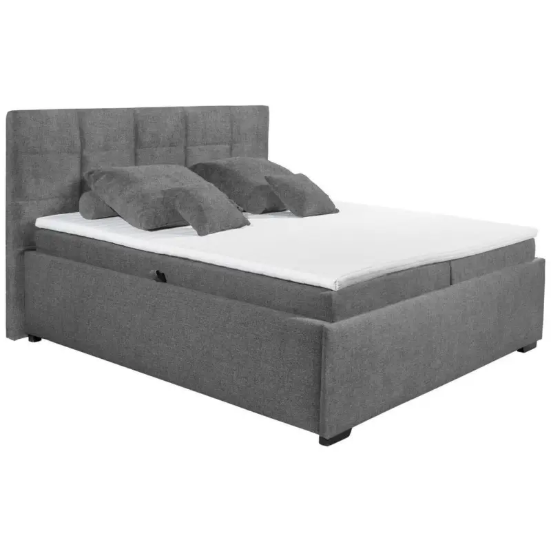 Polsterbett Matratze, Bettkasten, Topper Graphitfarben 180/200 cm