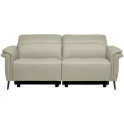 3-Sitzer-Sofa in Echtleder Silberfarben