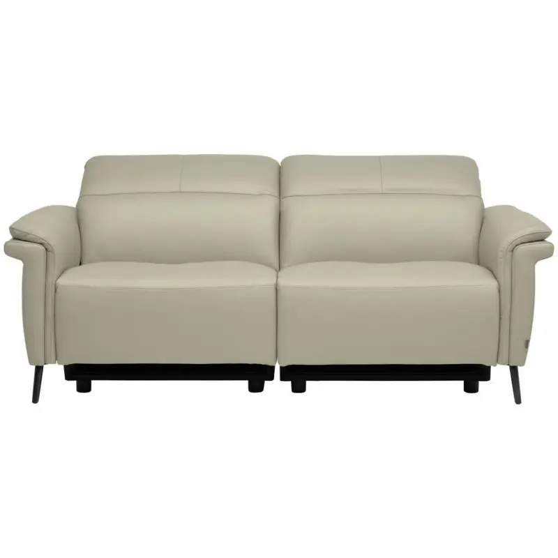 3-Sitzer-Sofa in Echtleder Silberfarben