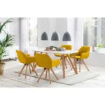 XXXLutz Lauterach - Ihr M&ouml;belhaus bei Bregenz Tischgruppe in Holz, Textil, Holzwerkstoff Gelb, Naturfarben, Wei&szlig;