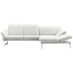 Ecksofa in Webstoff Creme 299/203 cm