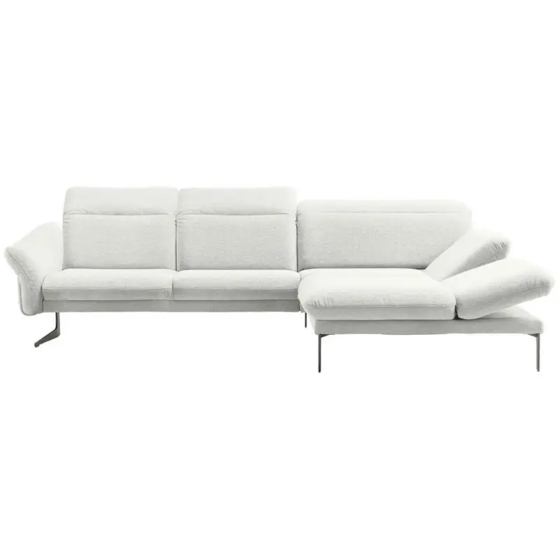 Ecksofa in Webstoff Creme 299/203 cm