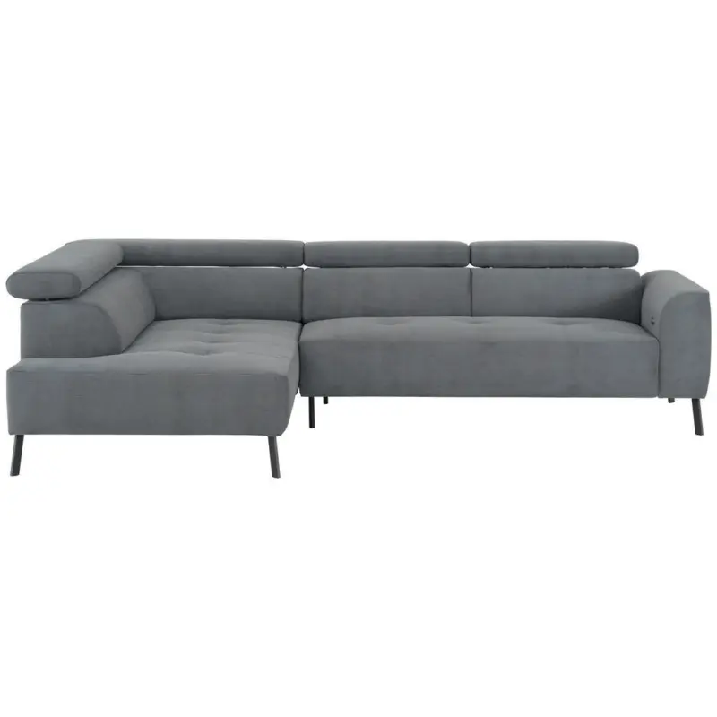 Ecksofa in Feincord Anthrazit 205/280 cm