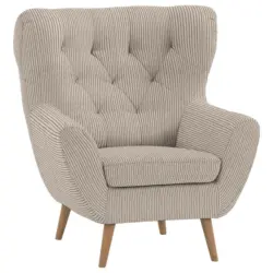 Ohrensessel in Cord Beige