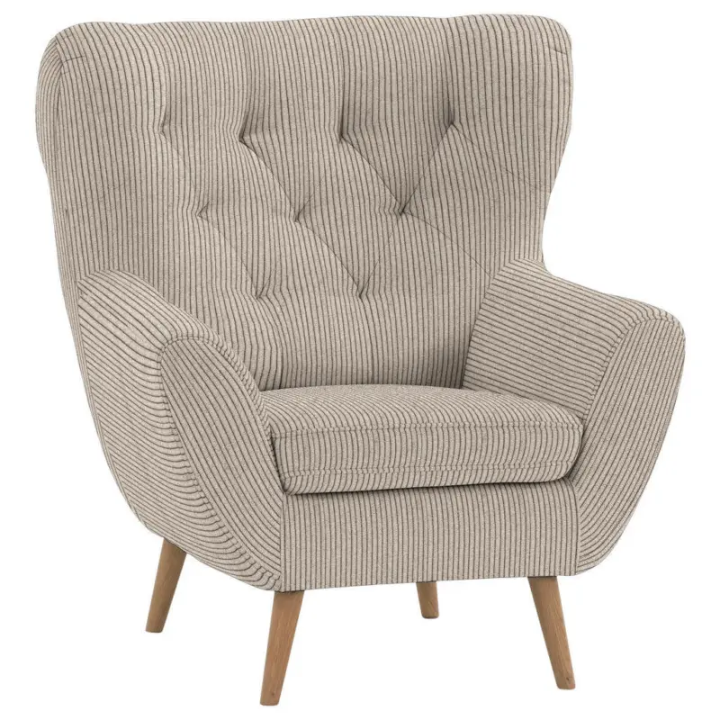 Ohrensessel in Cord Beige