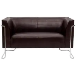 2-Sitzer-Sofa in Lederlook Dunkelbraun