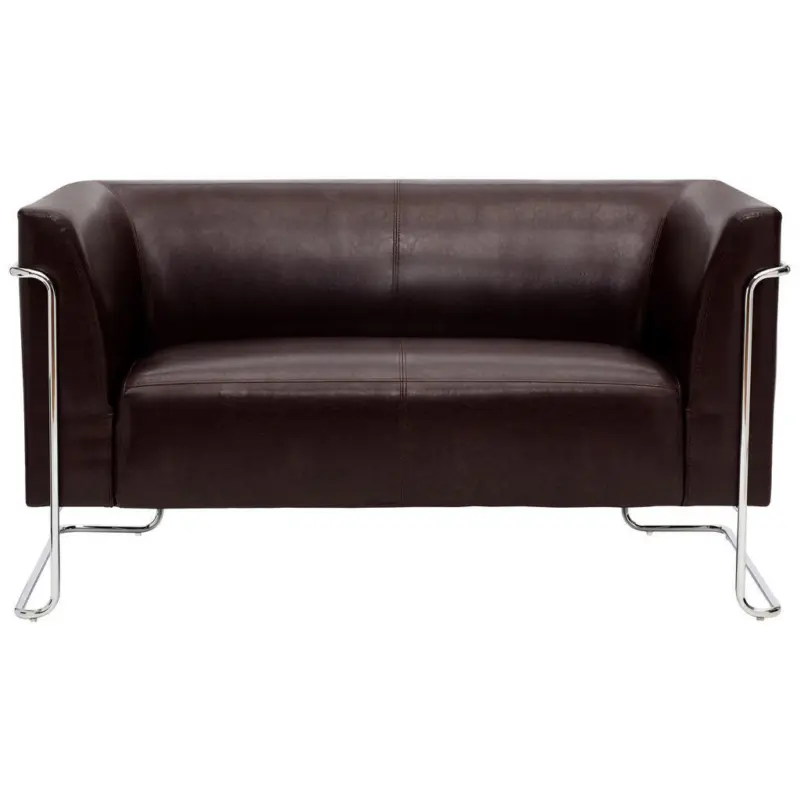 2-Sitzer-Sofa in Lederlook Dunkelbraun