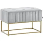 XXXLutz Lauterach - Ihr M&ouml;belhaus bei Bregenz Hockerbank in Metall, Textil Grau, Goldfarben