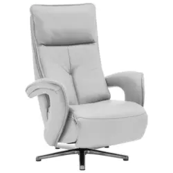 Relaxsessel in Leder Wei&szlig;