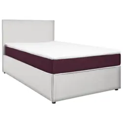 Boxbett 120/200 cm in Wei&szlig;, Brombeere