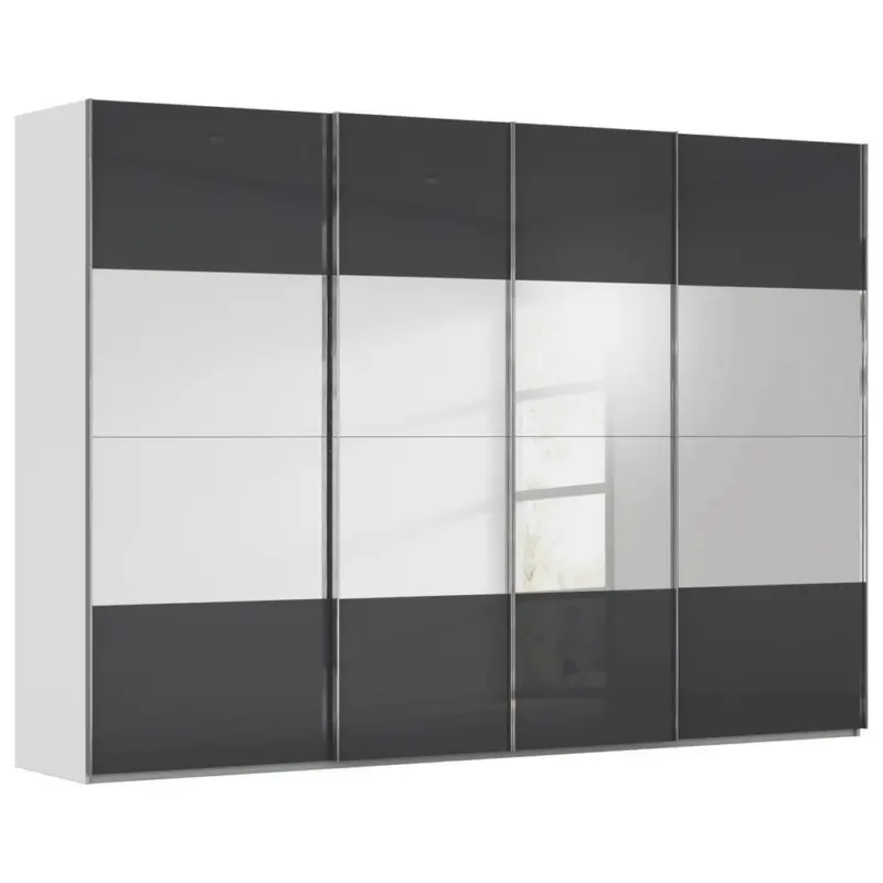 Schwebet&uuml;renschrank in Schwarz, Seidengrau