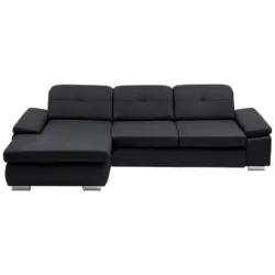 Ecksofa in Echtleder Anthrazit 195/309 cm