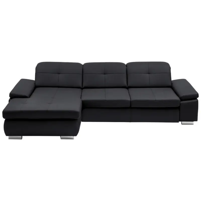 Ecksofa in Echtleder Anthrazit 195/309 cm
