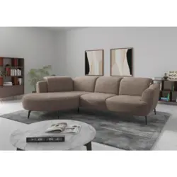 Ecksofa ZOE E in Chenille Cappuccino 199/309 cm