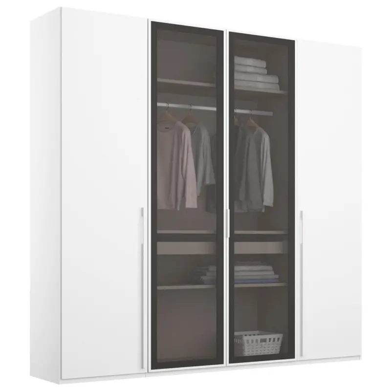 Dreht&uuml;renschrank in Grau, Wei&szlig;