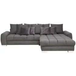 Ecksofa in Webstoff Anthrazit 320/226 cm