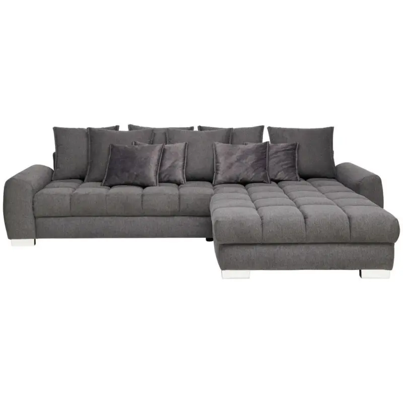Ecksofa in Webstoff Anthrazit 320/226 cm