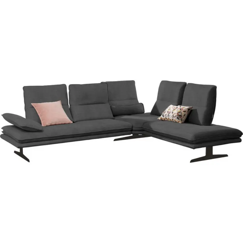 Ecksofa in Mikrofaser Anthrazit 284/224 cm