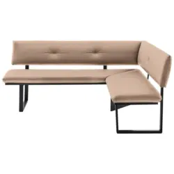 Eckbank 190/150 cm in Schwarz, Beige