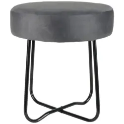 Hocker in Metall, Kunststoff, Textil, Holzwerkstoff Grau, Schwarz