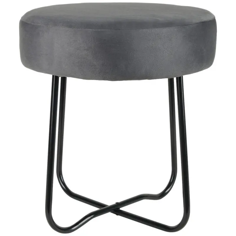 Hocker in Metall, Kunststoff, Textil, Holzwerkstoff Grau, Schwarz