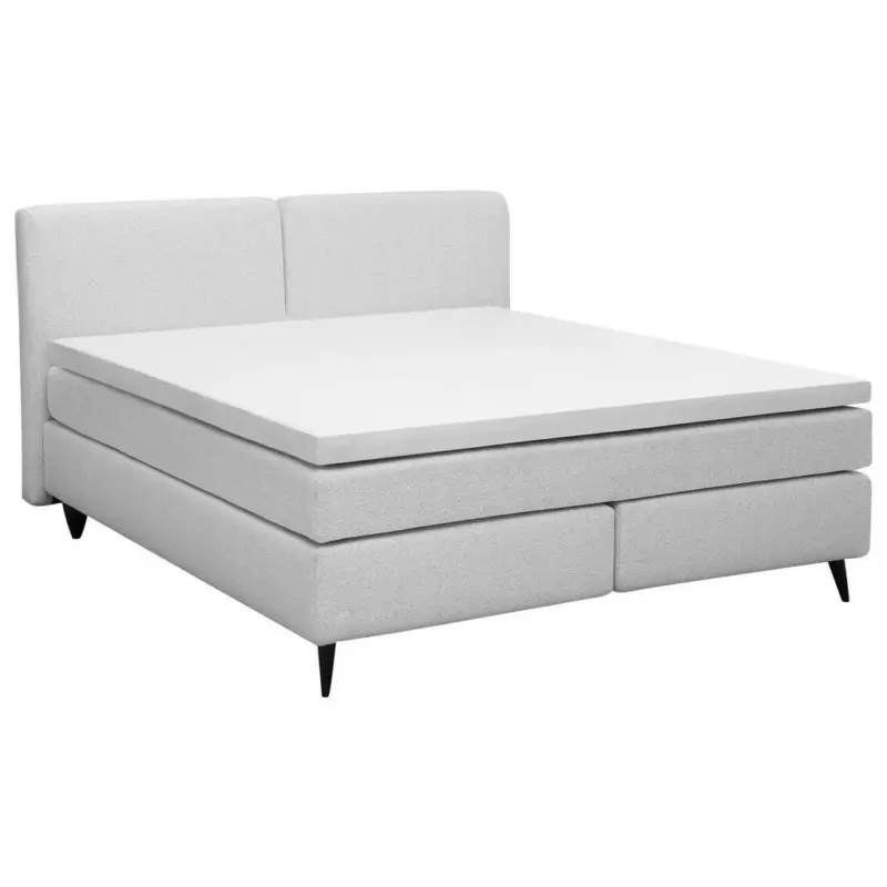 Boxspringbett 180/200 cm in Creme, Hellgrau