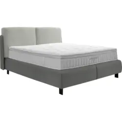 Boxspringbett 200/200 cm in Grau, Hellgrau