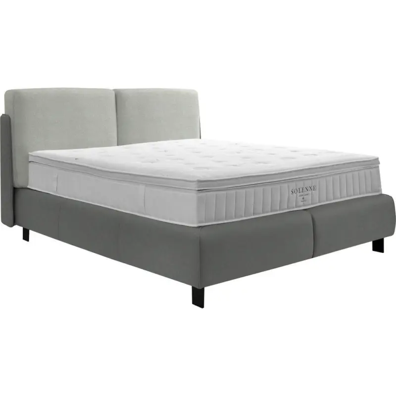 Boxspringbett 200/200 cm in Grau, Hellgrau