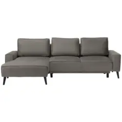 Ecksofa in Velours Greige