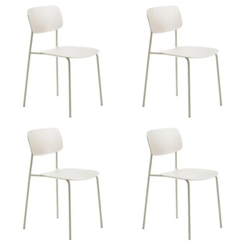 Stuhl-Set 4 St&uuml;ck stapelbar, abwischbar