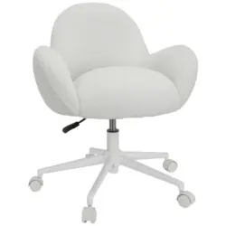 Jugenddrehstuhl in Teddystoff Wei&szlig;