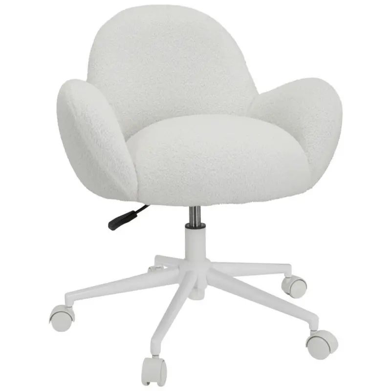 Jugenddrehstuhl in Teddystoff Wei&szlig;