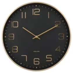 Wanduhr Elegance Glow Schwarz, Goldfarben 40/40/4,2 cm