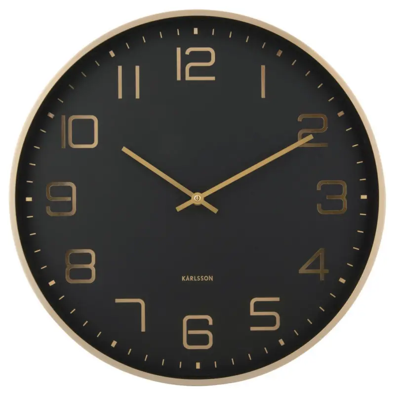 Wanduhr Elegance Glow Schwarz, Goldfarben 40/40/4,2 cm