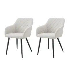 Stuhl-Set 2 St&uuml;ck Webstoff