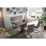 XXXLutz Lauterach - Ihr M&ouml;belhaus bei Bregenz Tischgruppe in Metall, Textil, Holzwerkstoff Grau, Eiche Artisan