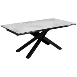 Esstisch in Metall, Glas, Keramik 180-280/76/98 cm