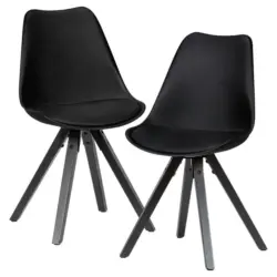 Stuhl-Set 2 St&uuml;ck Lederlook