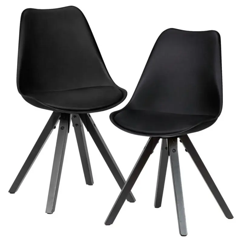 Stuhl-Set 2 St&uuml;ck Lederlook