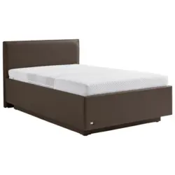 Polsterbett gepolstertes Kopfteil, Lattenroste, Matratzen Braun 140/200 cm