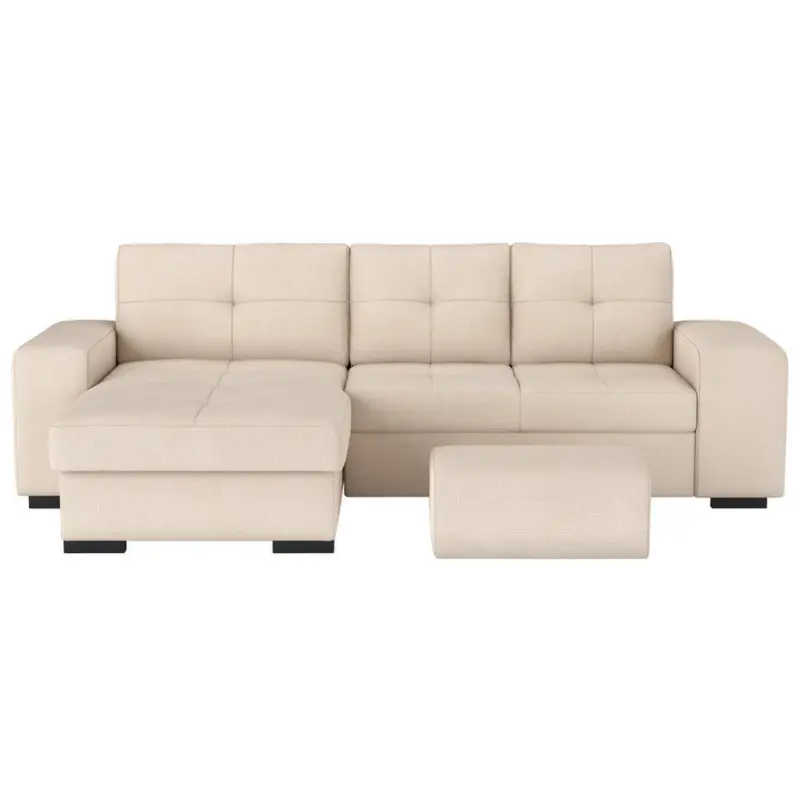 Eckschlafsofa in Mikrofaser Naturfarben